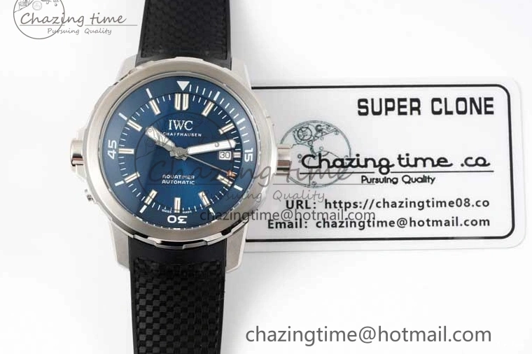 MIROTIME 0805 Aquatimer SS IW3290 RSF 1:1 Best Edition Blue Dial on Black Rubber Strap A Fashionable 7074